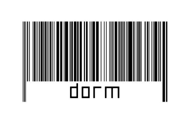 Altında yazıt yatakhanesi olan beyaz arka planda bir barkod. Ticaret ve küreselleşme kavramı