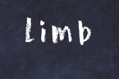 Tebeşir el yazısı yazı uzvu siyah masanın üzerinde.