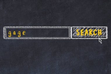 Bagaj arama kavramı. Tarayıcı penceresi ve yazıtın tebeşir çizimi