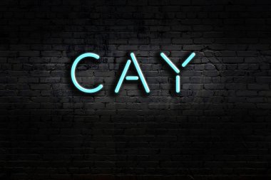 Geceleri duvarda neon levhası var. Yazıtlar.