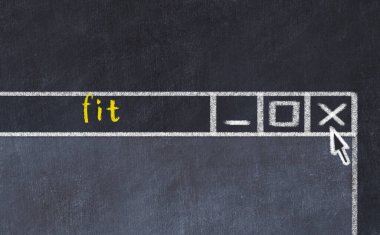 Tarayıcı penceresini başlık uyumu ile kapatılıyor. Tebeşir çizimi. Sorunlarla başa çıkma kavramı