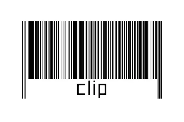 Digitalisierungskonzept Barcode Schwarzer Horizontaler Linien Mit Unten Beschriebenem Clip — Stockfoto