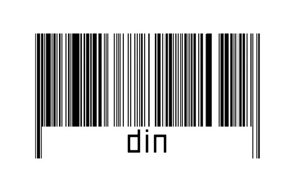 Ψηφιοποίηση Έννοια Barcode Μαύρο Οριζόντιες Γραμμές Επιγραφή Din Παρακάτω — Φωτογραφία Αρχείου