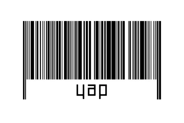 Digitalization Concept Barcode Black Horizontal Lines Inscription Yap — Stock Photo, Image