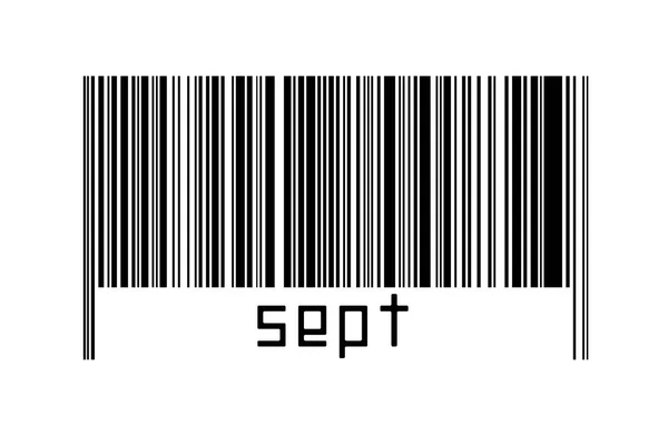 Barcode Λευκό Φόντο Επιγραφή Σεπτ Παρακάτω Έννοια Του Εμπορίου Και — Φωτογραφία Αρχείου