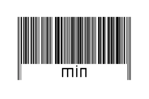 Ψηφιοποίηση Έννοια Barcode Των Μαύρων Οριζόντιων Γραμμών Επιγραφή Min Κάτω — Φωτογραφία Αρχείου
