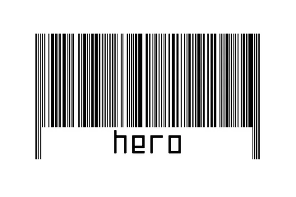 Concepto Digitalización Código Barras Líneas Horizontales Negras Con Héroe Inscripción — Foto de Stock