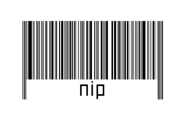Концепция Цифровизации Штрих Код Черных Горизонтальных Линий Надписью Nip Внизу — стоковое фото