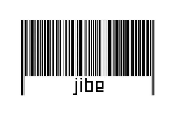 Barcode Witte Achtergrond Met Daaronder Inscriptie Jibe Begrip Handel Mondialisering — Stockfoto