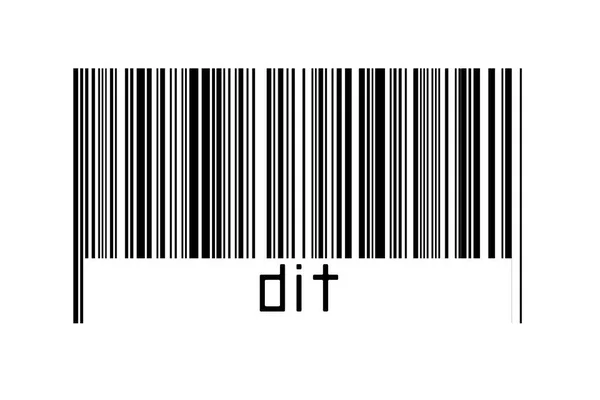 Barcode Auf Weißem Hintergrund Mit Der Aufschrift Dit Unten Konzept — Stockfoto