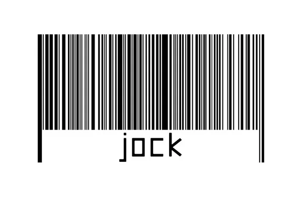 Barcode Witte Achtergrond Met Daaronder Inscriptie Jock Begrip Handel Mondialisering — Stockfoto