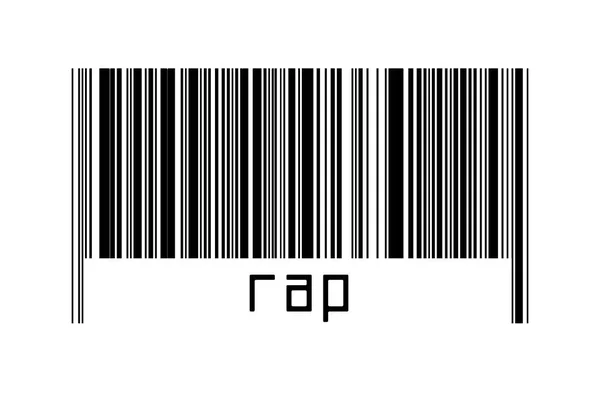 Barcode Auf Weißem Hintergrund Mit Inschrift Rap Unten Konzept Des — Stockfoto