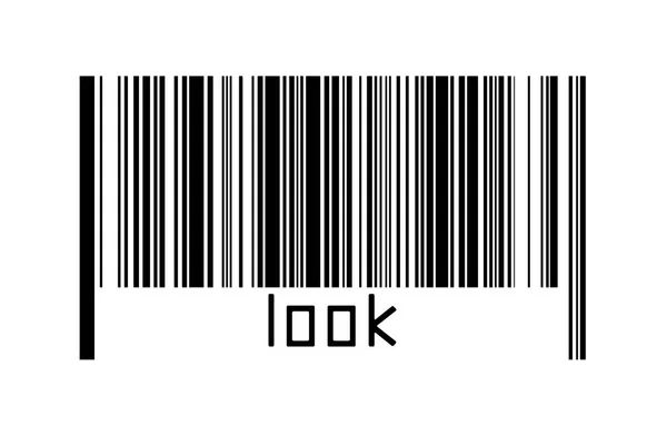 Ψηφιοποίηση Έννοια Barcode Των Μαύρων Οριζόντιων Γραμμών Επιγραφή Δείτε Παρακάτω — Φωτογραφία Αρχείου