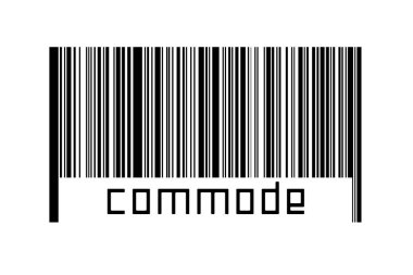 Dijitalleştirme kavramı. Altında yazıt komodu bulunan siyah yatay çizgilerin barkodu.