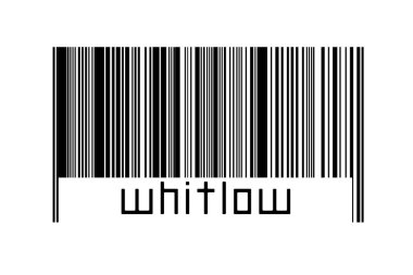 Beyaz arkaplanda barkod ve altta yazılar var. Ticaret ve küreselleşme kavramı