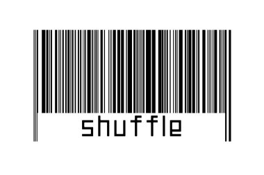 Altında yazı olan beyaz arkaplanda barkod. Ticaret ve küreselleşme kavramı