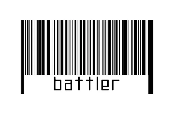 Digitaliseringsconcept Barcode Van Zwarte Horizontale Lijnen Met Daaronder Inscriptie Battler — Stockfoto