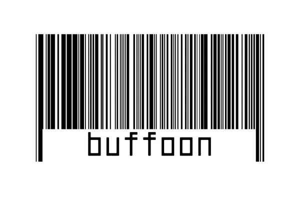Barcode Auf Weißem Hintergrund Mit Der Aufschrift Buffoon Unten Konzept — Stockfoto