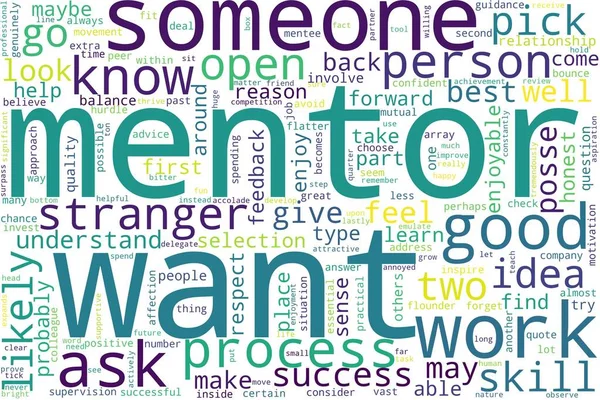 Word Tag Cloud White Background Concept Mentor — Stock Photo, Image