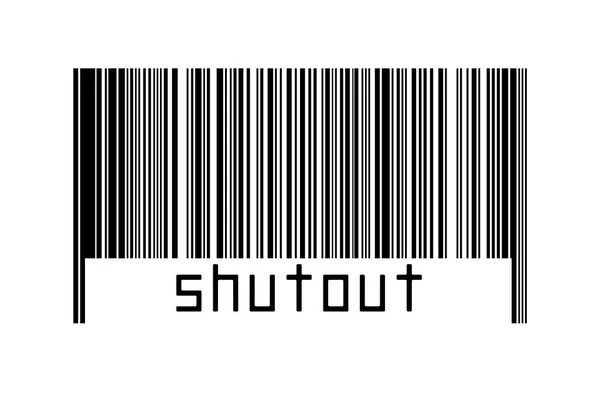 Digitalisierungskonzept Barcode Schwarzer Horizontaler Linien Mit Aufschrift Shutout Unten — Stockfoto