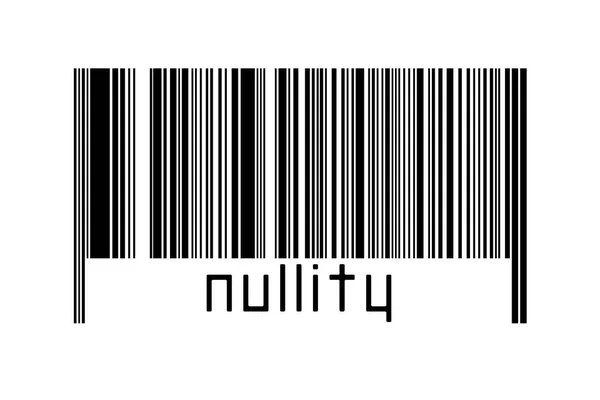 Barcode White Background Inscription Nullity Concept Trading Globalization —  Fotos de Stock