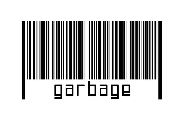 Digitalization Concept Barcode Black Horizontal Lines Inscription Garbage — Stock Photo, Image