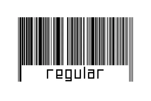 Strichcode Auf Weißem Hintergrund Mit Beschriftung Regulär Unten Konzept Des — Stockfoto