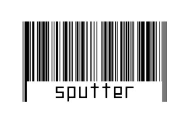 Beyaz arka planda barkod ve altında da yazı spreyleri var. Ticaret ve küreselleşme kavramı