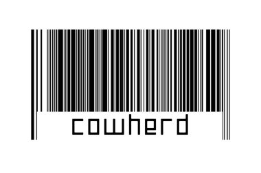 Beyaz arka planda barkod. Altında da yazılar var. Ticaret ve küreselleşme kavramı