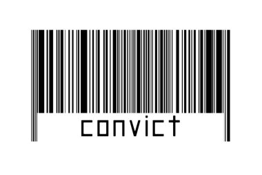 Beyaz arka planda barkod ve altında da yazıt mahkumu var. Ticaret ve küreselleşme kavramı