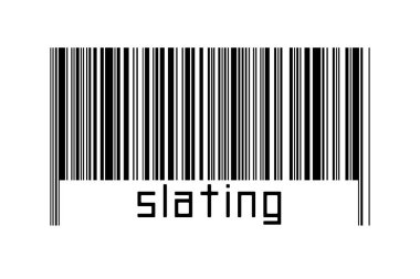 Beyaz arkaplanda barkod ve altında yazı var. Ticaret ve küreselleşme kavramı