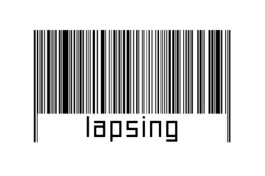 Digitalization concept. Barcode of black horizontal lines with inscription lapsing below.
