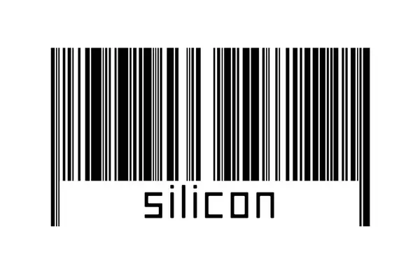 Barcode Auf Weißem Hintergrund Mit Der Aufschrift Silizium Unten Konzept — Stockfoto