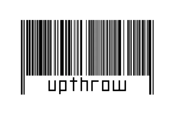 Barcode Λευκό Φόντο Επιγραφή Upthrow Παρακάτω Έννοια Του Εμπορίου Και — Φωτογραφία Αρχείου