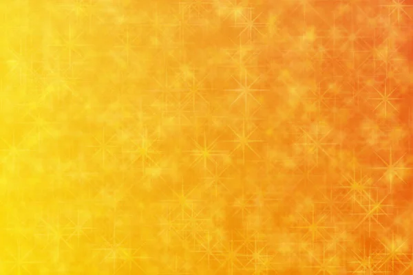 Laranja Amarelo Abstrato Desfocado Fundo Com Estrela Forma Bokeh Spots — Fotografia de Stock