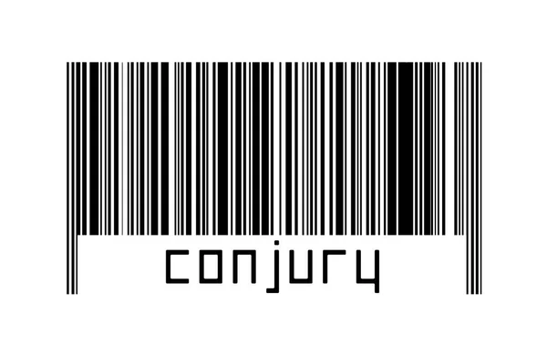 Digitalization Concept Barcode Black Horizontal Lines Inscription Conjury — Stok fotoğraf