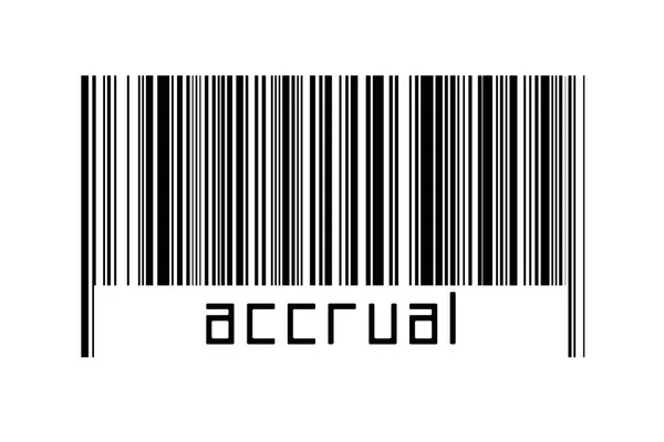 Digitalization Concept Barcode Black Horizontal Lines Inscription Accrual —  Fotos de Stock