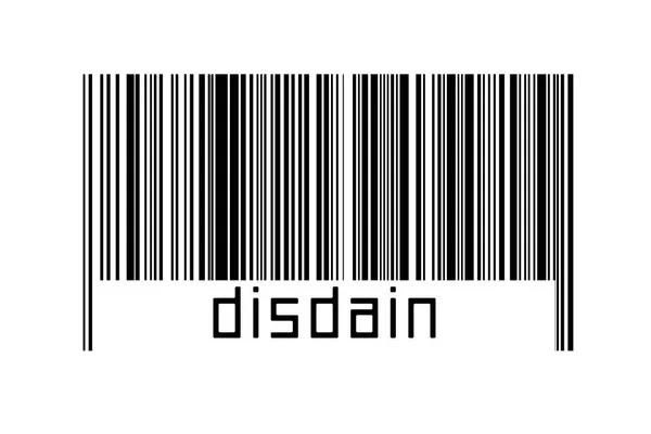 Digitalization Concept Barcode Black Horizontal Lines Inscription Disdain — Stok fotoğraf