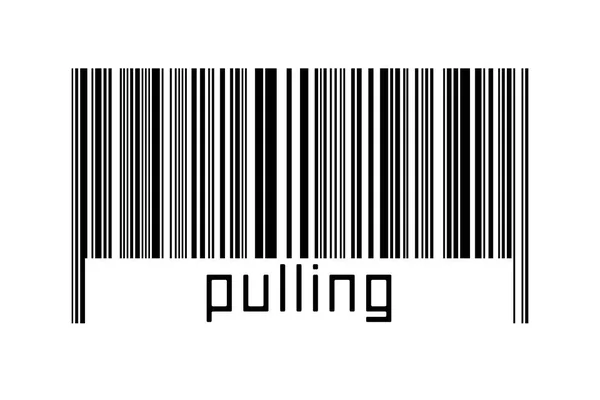 Barcode White Background Inscription Pulling Concept Trading Globalization — Foto Stock