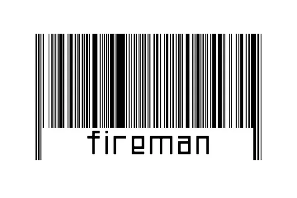 Barcode White Background Inscription Fireman Concept Trading Globalization — Fotografia de Stock