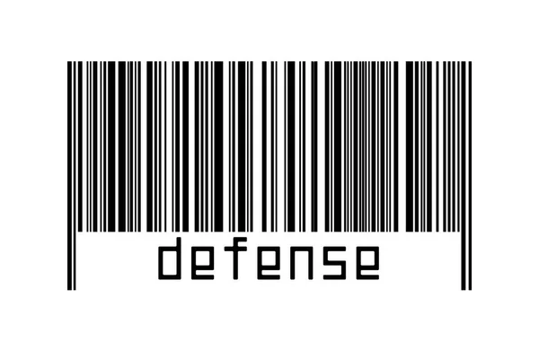 Barcode White Background Inscription Defense Concept Trading Globalization — Stok fotoğraf