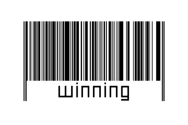 Digitalization Concept Barcode Black Horizontal Lines Inscription Winning — Stockfoto