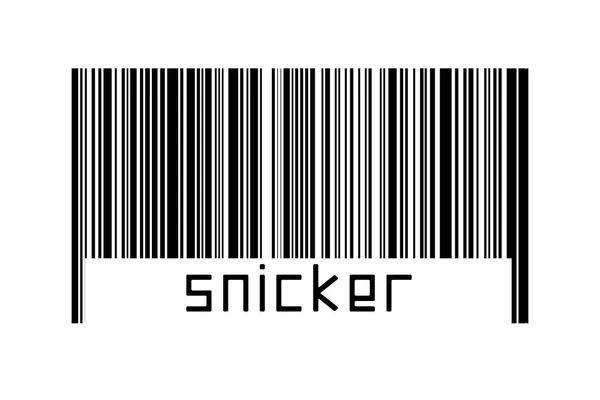 Barcode Witte Achtergrond Met Daaronder Inscriptie Snicker Begrip Handel Mondialisering — Stockfoto