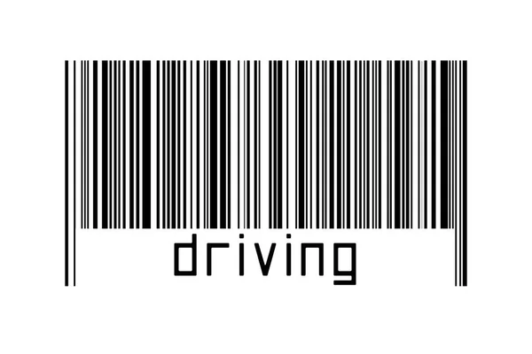 Barcode White Background Inscription Driving Concept Trading Globalization — Fotografia de Stock