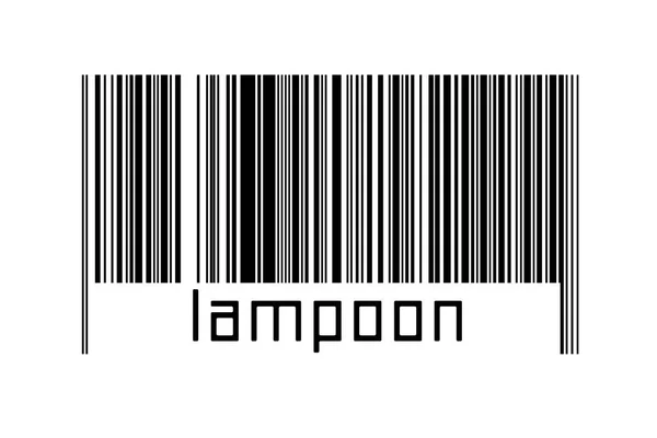 Digitalization Concept Barcode Black Horizontal Lines Inscription Lampoon — Stock Fotó