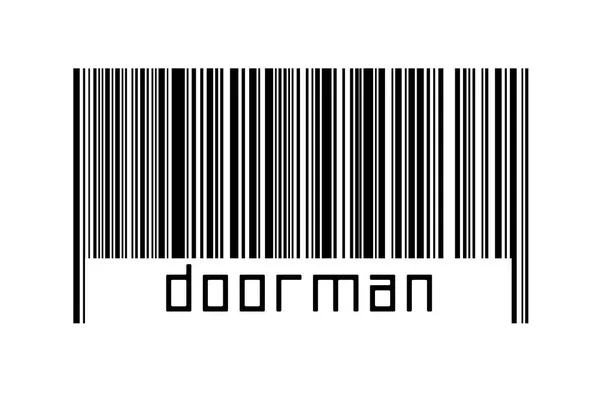 Digitalization Concept Barcode Black Horizontal Lines Inscription Doorman — Fotografia de Stock