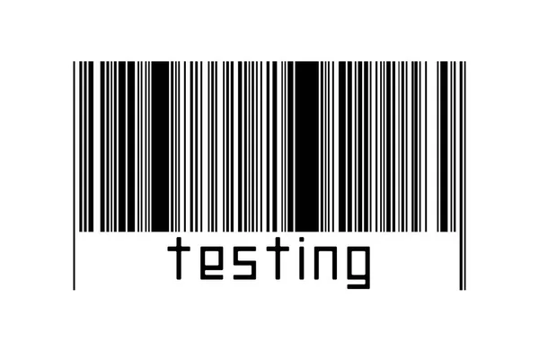 Barcode White Background Inscription Testing Concept Trading Globalization — Fotografia de Stock