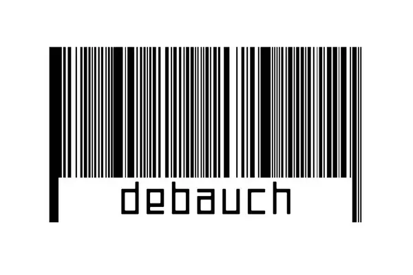 Digitalization Concept Barcode Black Horizontal Lines Inscription Debauch — Stok fotoğraf
