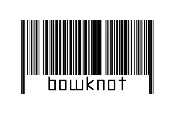Conceito Digitalização Código Barras Linhas Horizontais Pretas Com Bowknot Inscrição — Fotografia de Stock