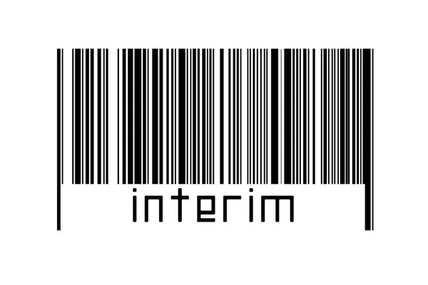 Digitalization Concept Barcode Black Horizontal Lines Inscription Interim — Stock Photo, Image